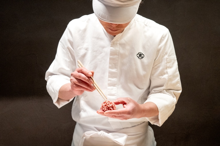 そぼろをつけていく。