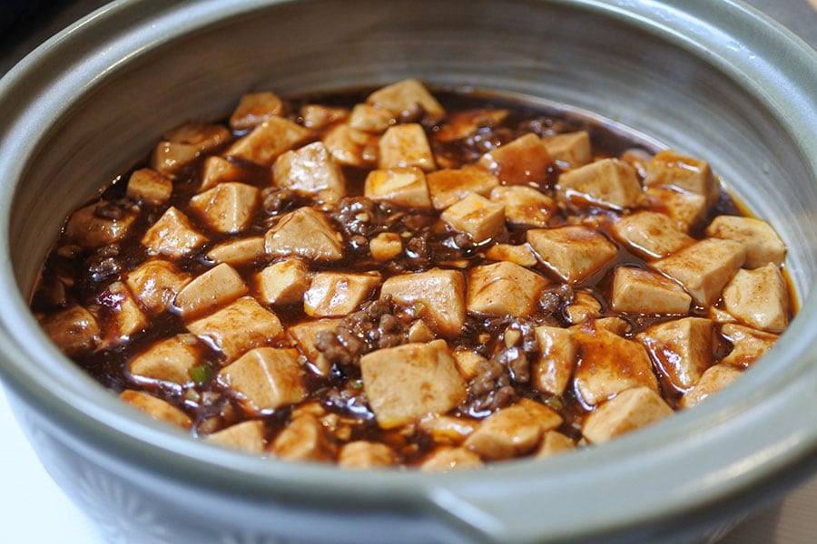 牛肉の旨みと、深みのある辛さがたまらない麻婆豆腐。