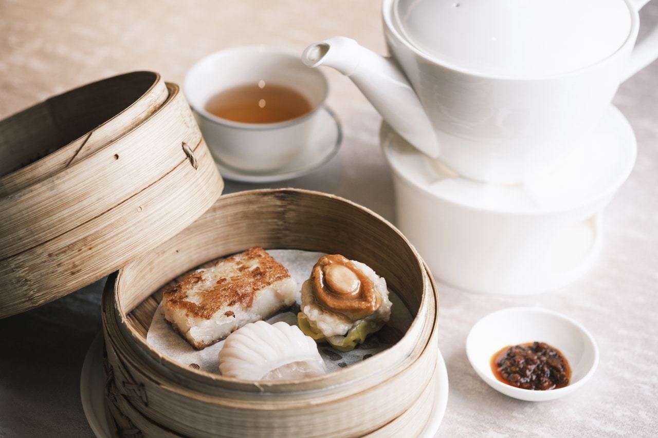 最初に登場する「点心3種盛り」。料理はすべて「2025台北レストランウィーク」特別コースから。コースは2,600台湾ドル。