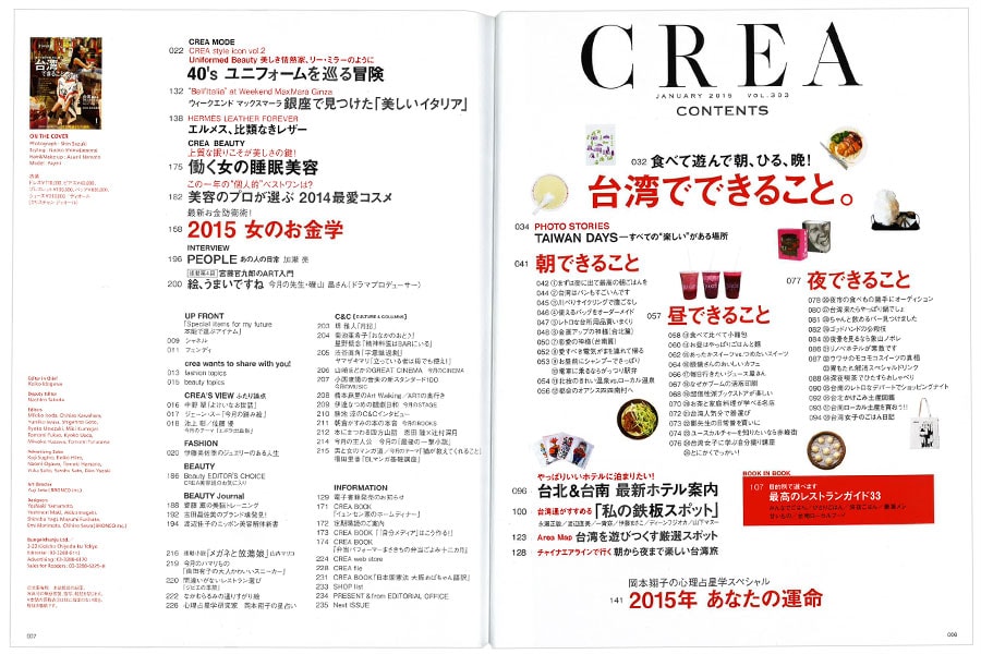 2015年1月号目次。