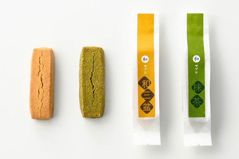 和サブレ 各種216円(抹茶、和三盆)。