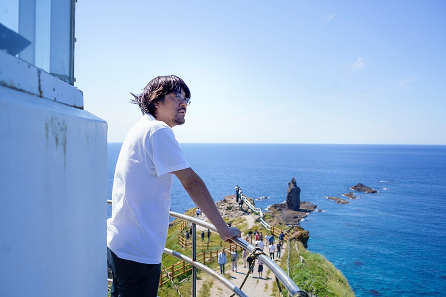 灯台からは神威岩を上から見ることもできる。