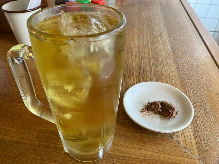 「イカワタG」と「緑茶割り」でハンセー