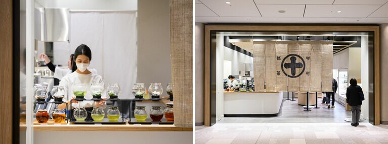 日本茶の香気に包まれる店内。