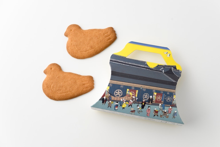 鳩サブレー大丸東京店限定パッケージ 615円（4枚入り）。