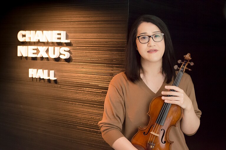 「シャネル・ピグマリオン・デイズ」2019年度参加アーティストとして6度のリサイタルを行う「シャネル・ネクサス・ホール」にて。