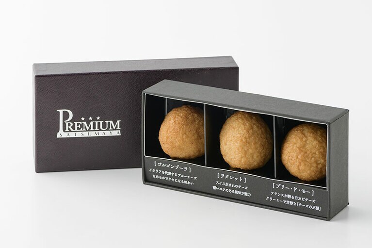 薩摩家いづろ店「三ツ星プレミアム チーズ」3個入り 1,400円／鹿児島県