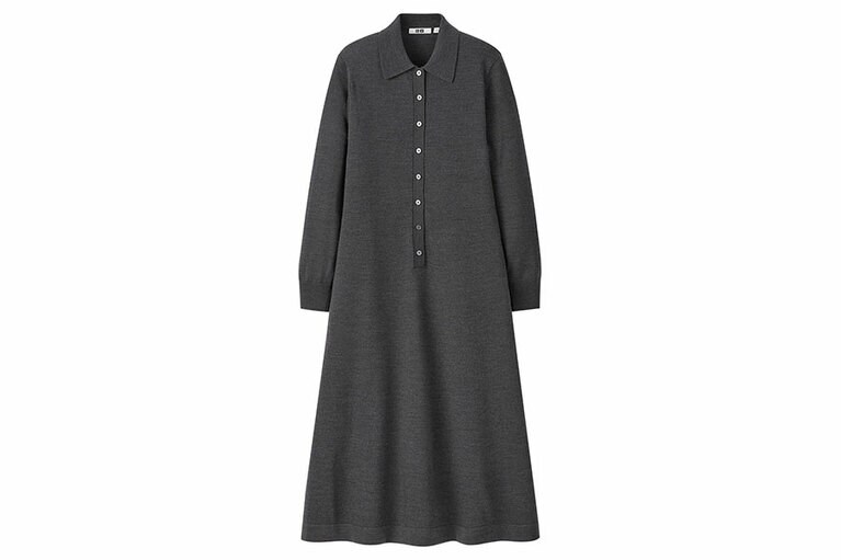 メリノブレンドポロワンピース(長袖) 5,990円。シルエットが美しい。