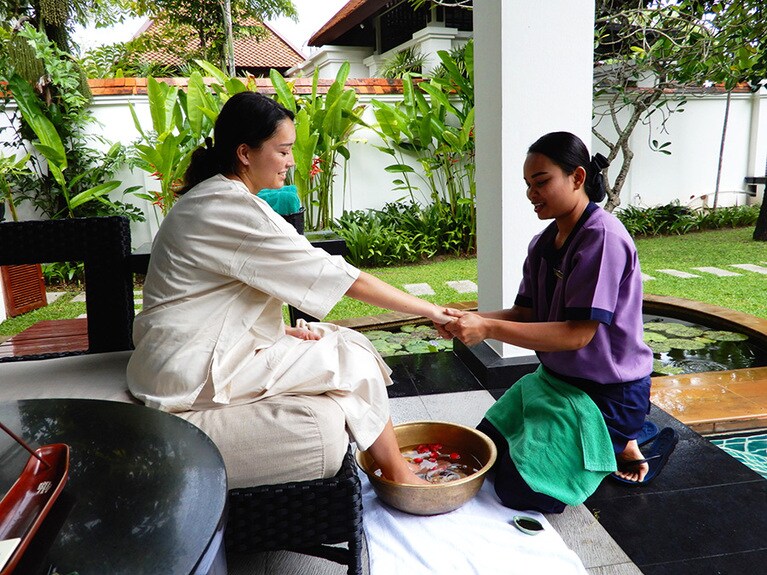 ヴィラで受けるマッサージはプライベート感があって最高。