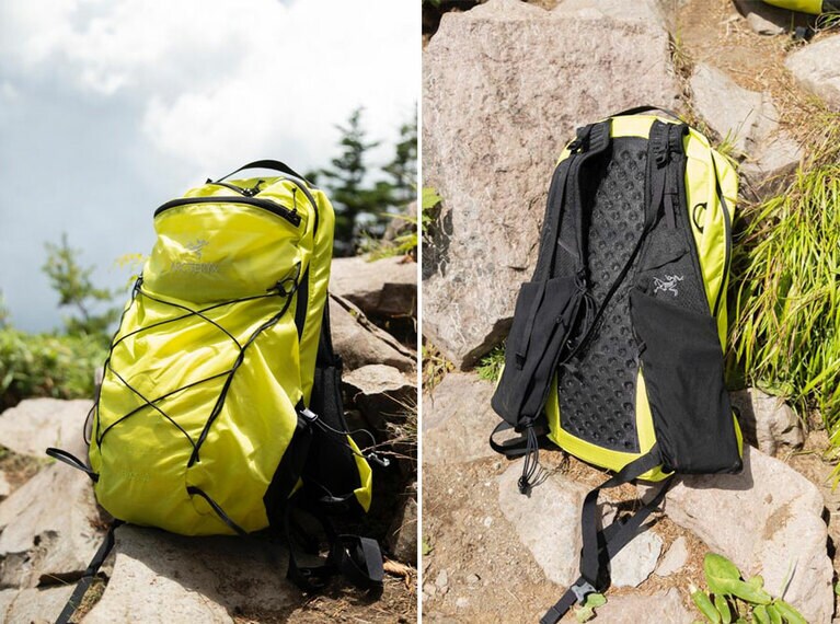 より日帰りハイクに適した18Lサイズが新登場。アークテリクスのエアリオス18 バックパック 29,700円（アークテリクス）。