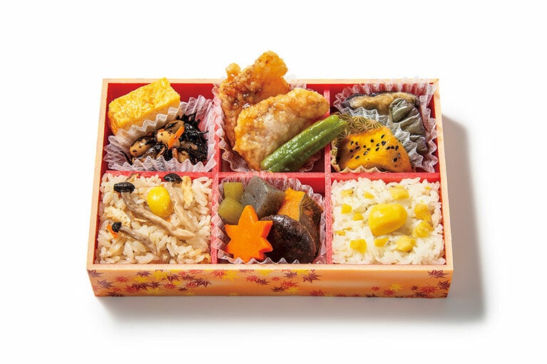 ※てとて「秋の味覚弁当(赤魚甘酢あんかけ)」1,200円。