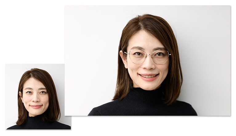 左は着用前。右はアーレム「La Seine」着用。洗練された表情に！