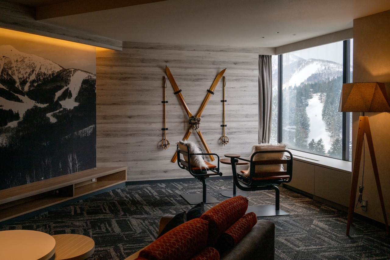 スキーヤーが満足する機能とデザインを兼ね備えた「スキーヤーズスイートルーム」。