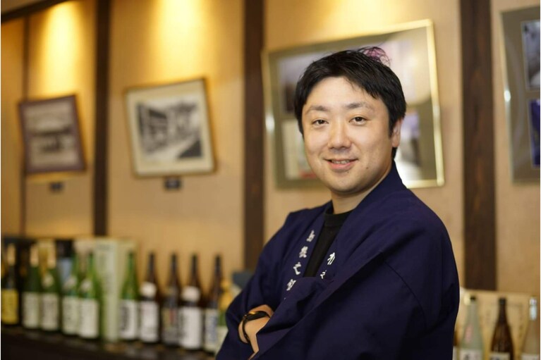 李白酒造5代蔵元・田中裕一郎さん。