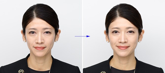 正面からの比較。柔らかなツヤが美しく、光が全体にまわり明るい印象に見える。