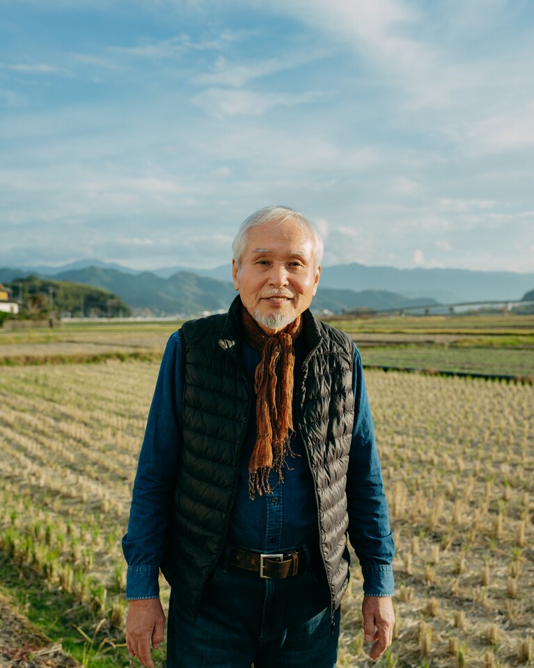 米・朝日「おがた健康農園」緒方弘文さん。（photo：Ayumi Mineoka）