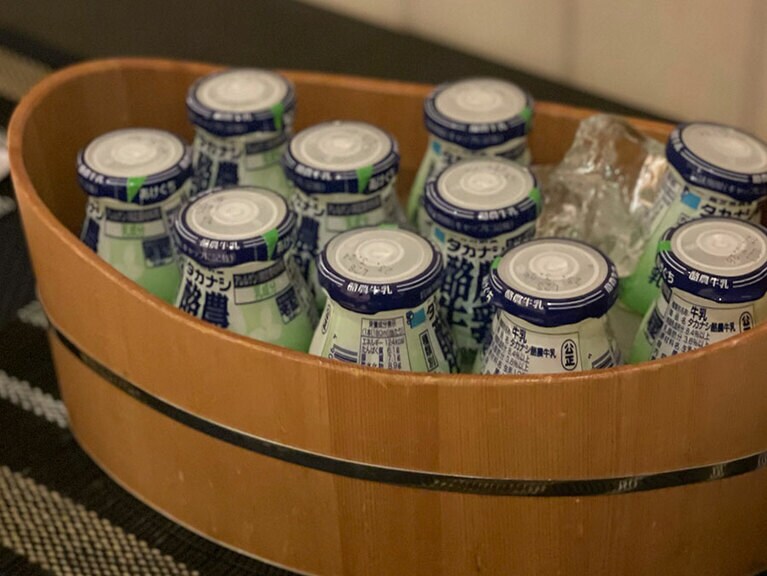 瓶入り牛乳はお風呂上りにぴったり！