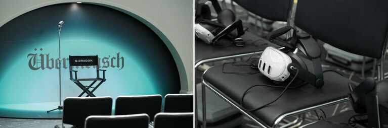 左：VR体験エリア。右：最新VRを楽しめる。