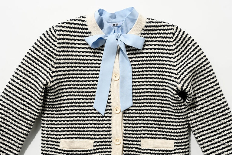 「レーヨンボータイブラウス」と重ねれば、新鮮な装いに。