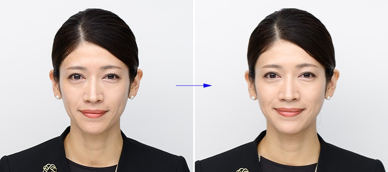 正面からの比較。柔らかなツヤが美しく、光が全体にまわり明るい印象に見える。