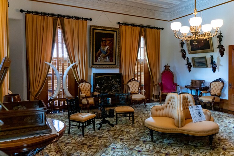 19世紀のドイツ製オルゴールなどが置かれた音楽の間。