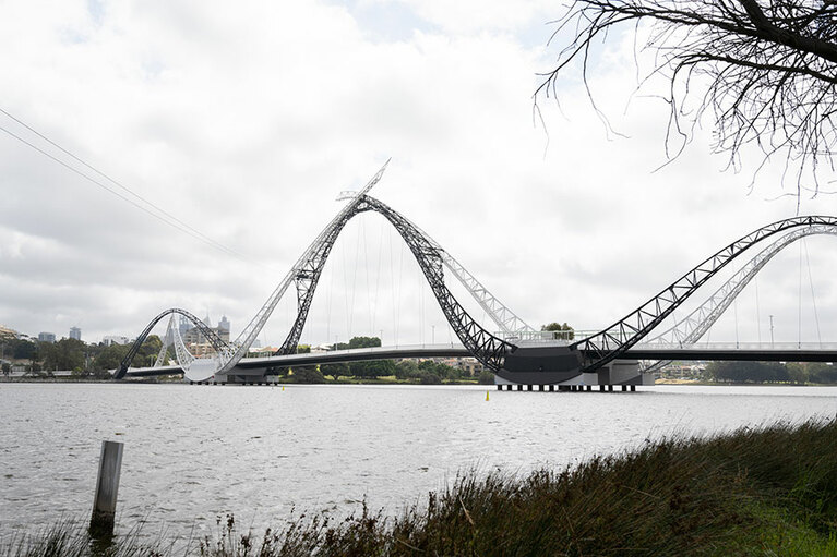 この橋の頂上を目指す。