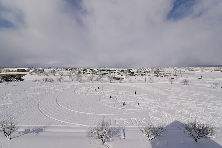 冬の田んぼアート。