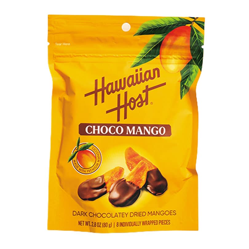 ハワイアンホスト「チョコマンゴー」80g 4.29ドル。