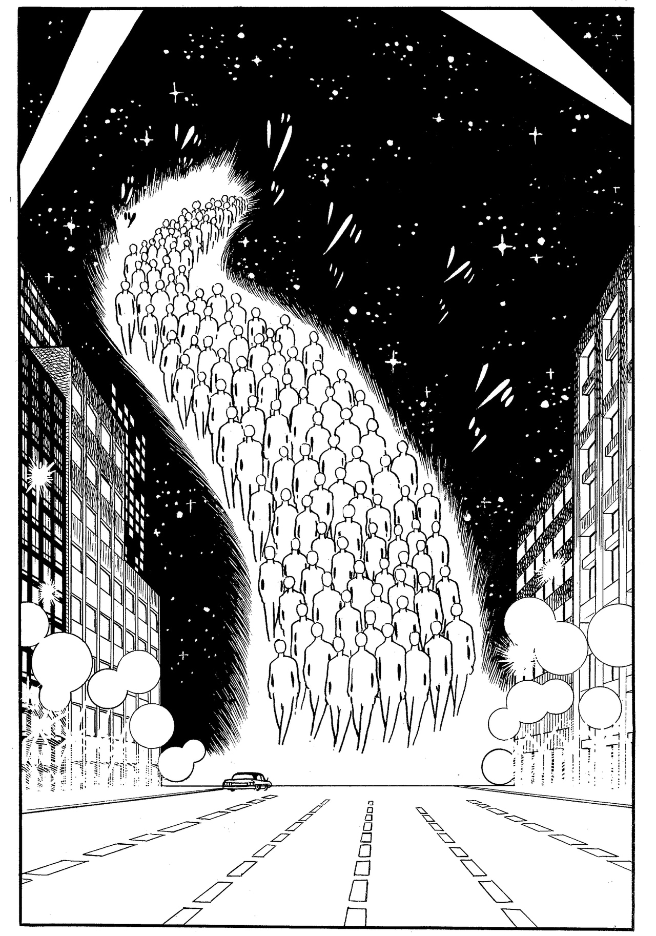 参考作品：手塚治虫《日本発狂》1974-1975 ©Tezuka Productions
