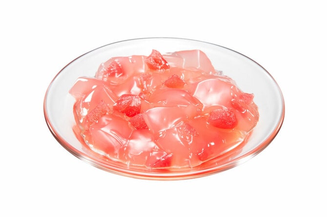 果肉入りピーチゼリー 90円。