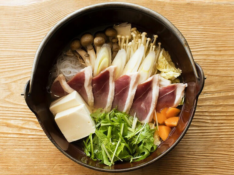 夕食に鴨鍋を追加することも。
