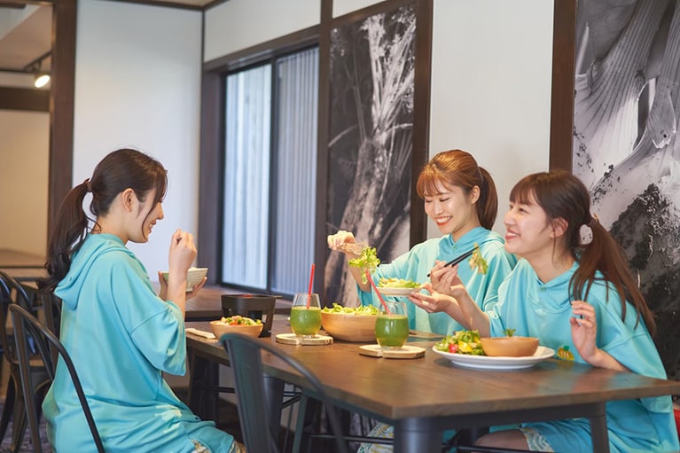 THE FARMの農園で収穫した野菜を使ったメニューも。