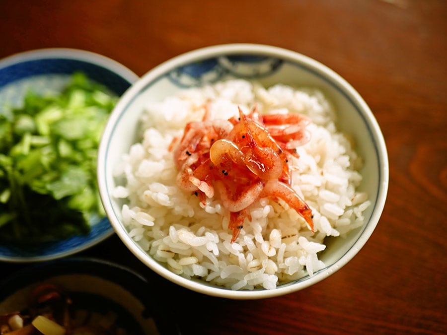 桜えびの沖漬けのっけごはん。