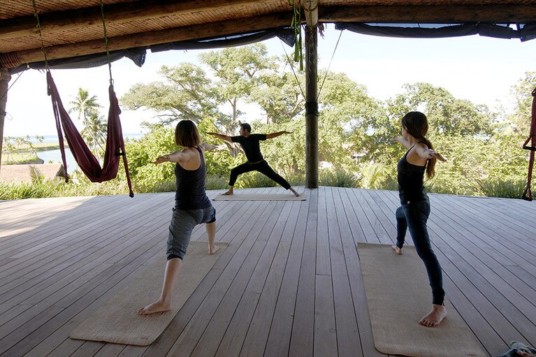 眺めのいいヨガ＆メディテーションパビリオンにて。気持ちのいい朝を。