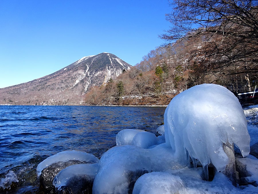 中禅寺湖のしぶき氷。