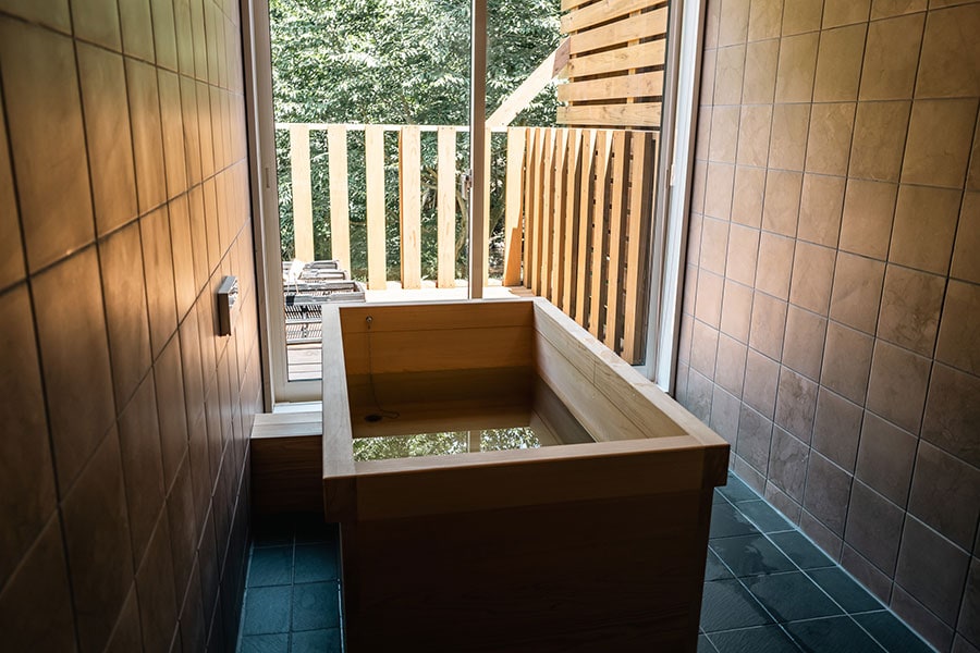 同じ那須にある高級温泉宿「大鷹の湯」の天然温泉水を使用。
