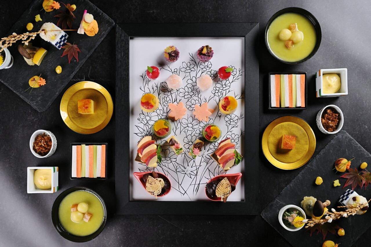 「Art of Plate 華をかし－錦秋の舞台－」のイメージ。1名10,000円（税込・サ別）、7日前までに要予約。開催日は予約サイトにて確認を。