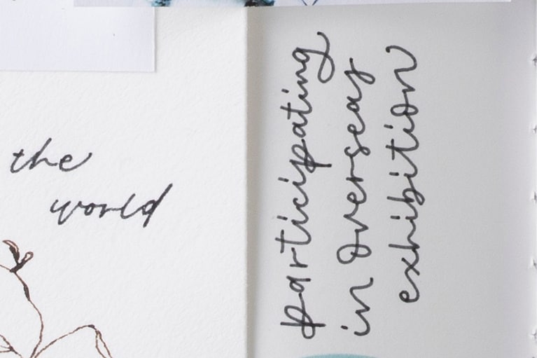 手帳の横使いで少ないスペースを有効活用。