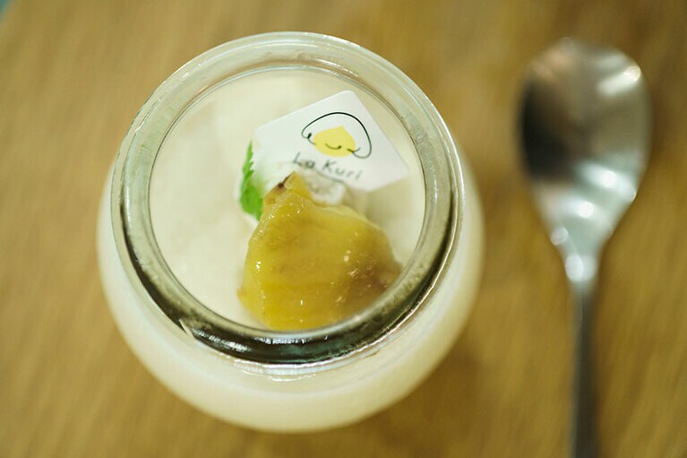 「栗のbudino（ブディーノ）」590円。1人3個まで／楽栗 La Kuri