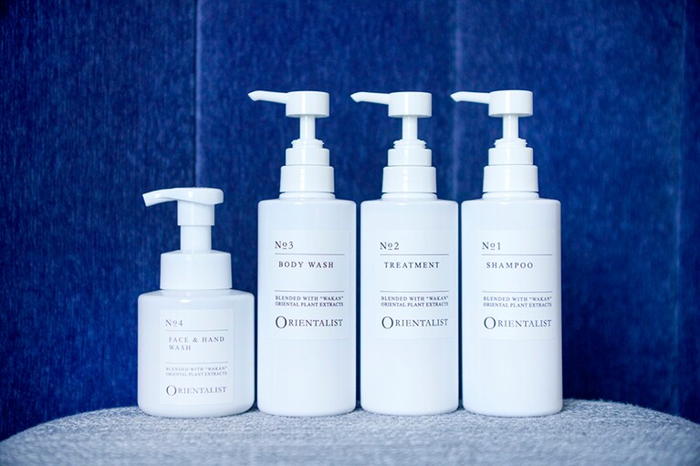 新客室のバスアメニティは、オリジナルブランドの「ORIENTALIST」。