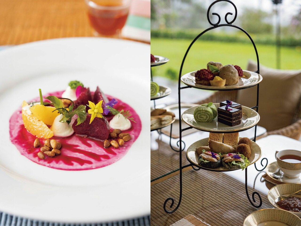 アフタヌーンティー、朝食、夕食、飲み物が含まれるオールインクルーシブスタイル。