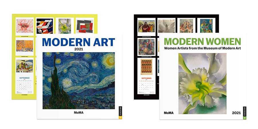 左から「MoMA モダンアートカレンダー 2021」30.5cm×30.5cm 2,000円、「MoMA モダンウーマンカレンダー 2021」30.5cm×30.5cm 2,000円。