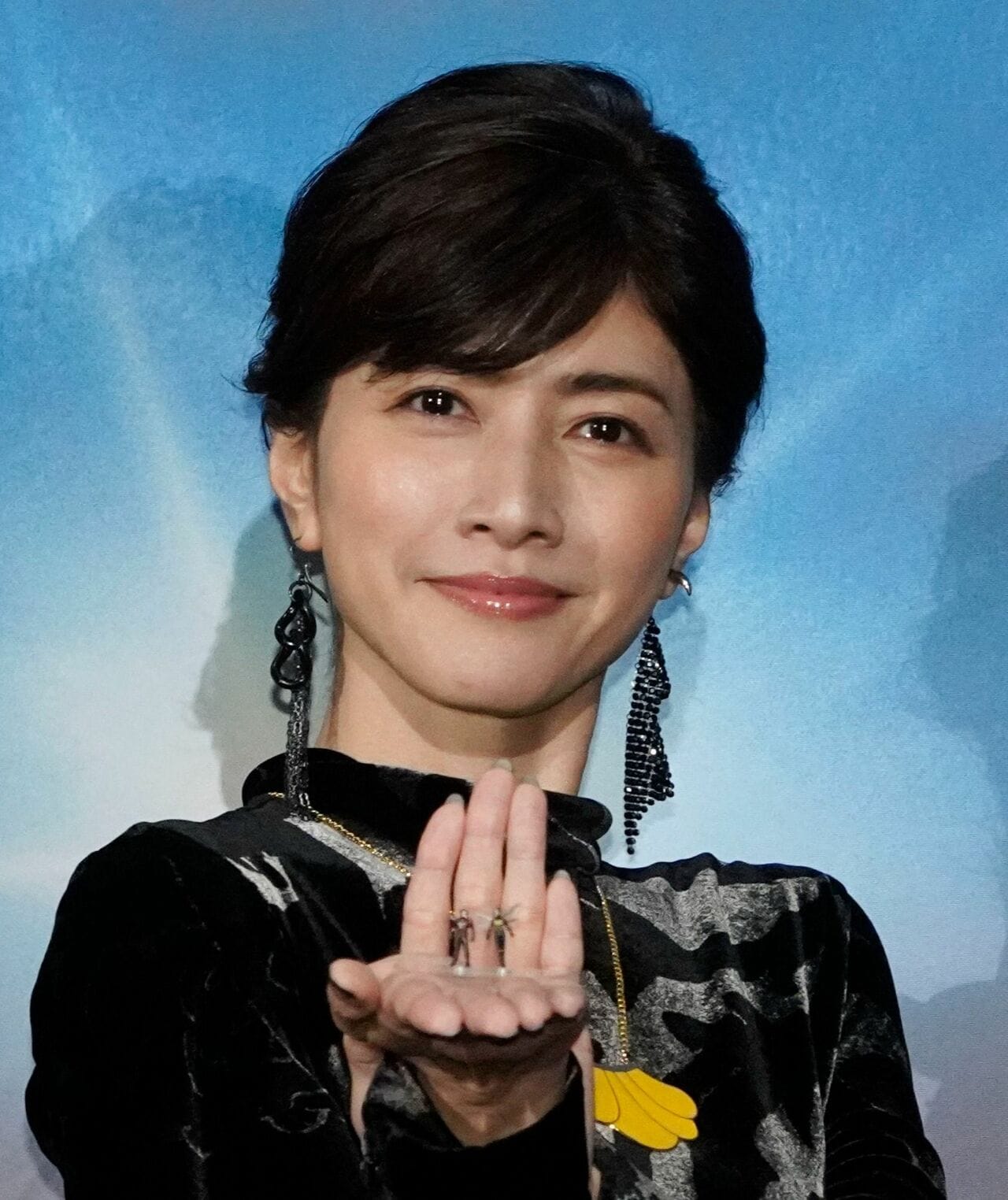 内田有紀。2023年2月、『アントマン＆ワスプ：クアントマニア』の完成披露試写会にて　©時事通信社