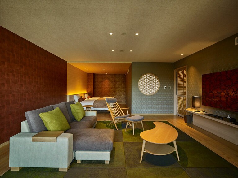 碧き島の宿 熊野別邸 中の島［和歌山／南紀勝浦温泉］新館「凪の抄」ラグジュアリーデラックスの客室。