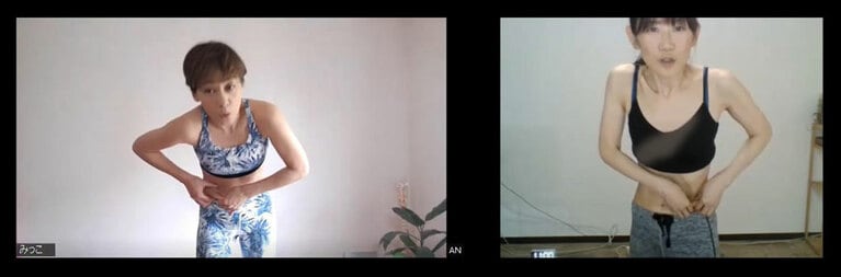 両手の5本の指でお肉をつまむ。