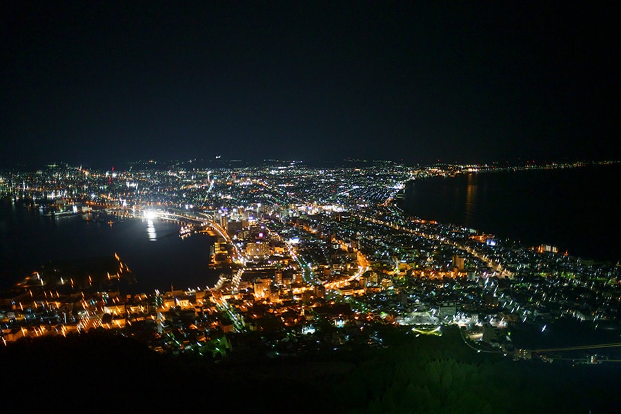 函館湾の夜景。