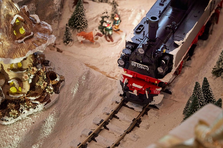 実際に動く汽車。