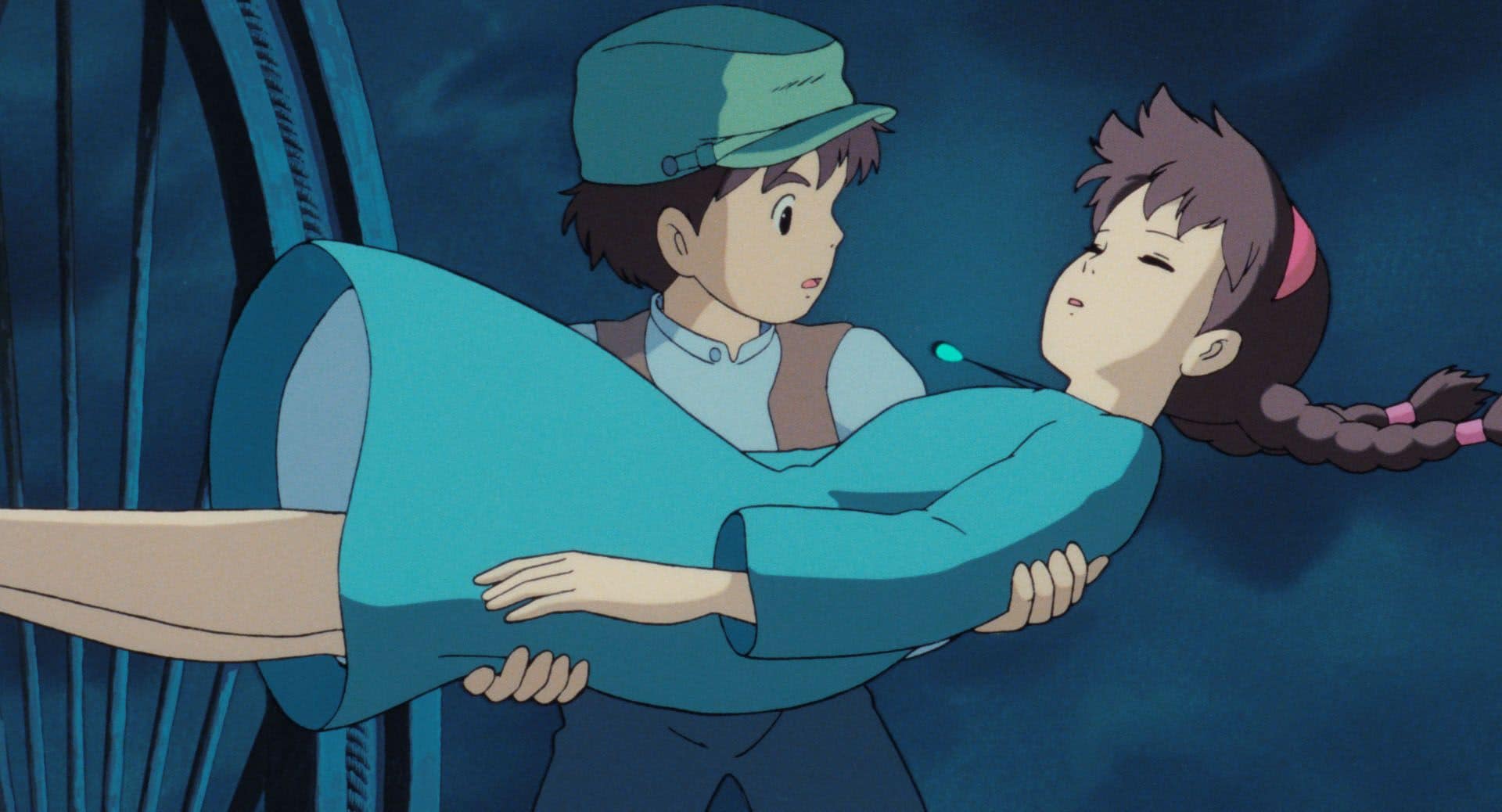 『天空の城ラピュタ』より。空から現れたシータを受け止めるパズー　©1986 Studio Ghibli