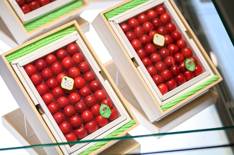 昭和54年に誕生した「紅秀峰」。「佐藤錦」より大ぶりで、ぷりぷりの食感が魅力。