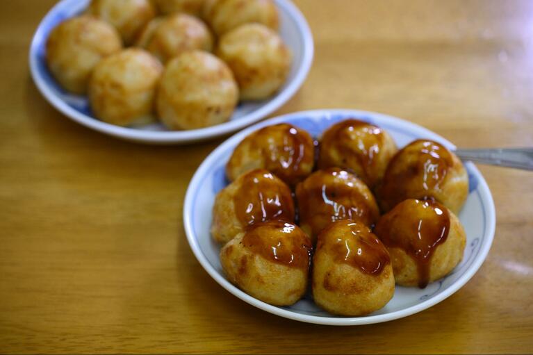 シンプルだが、これこそが大阪の原点の味とも言える「うまい屋」のたこ焼き。8個540円（税込）。